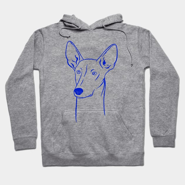 Ibizan Hound (Pale Yellow and Blue) Hoodie by illucalliart
